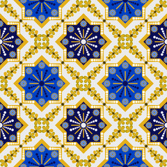 Abstract blue navy indigo gold ethnic geometric pattern,print,tradition,ethnic oriental floral seamless pattern,illustration,Gemetric tribal ikat interior home decoration