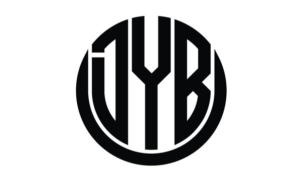 DYB shield in circle logo design vector template. lettermrk, wordmark, monogram symbol on white background.