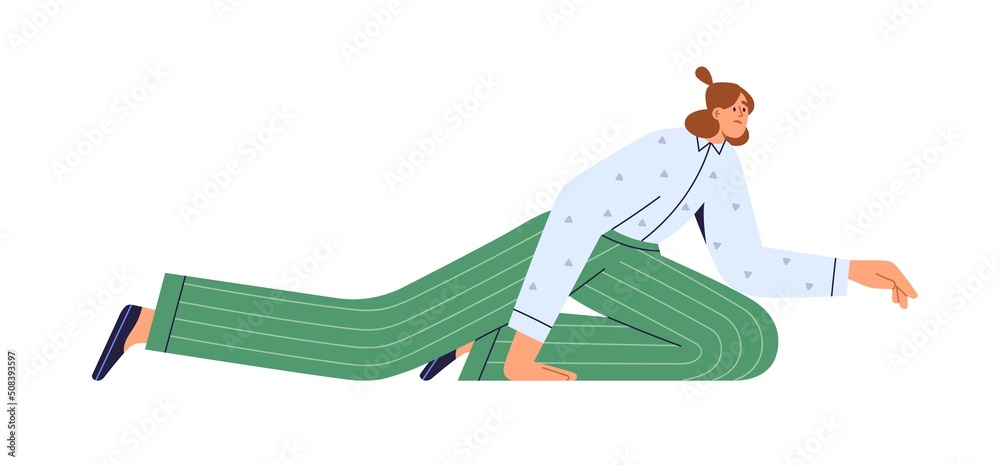 Aufkleber exhausted employee falling. work failure, crisis and problem concept. tired office workers fail. fat