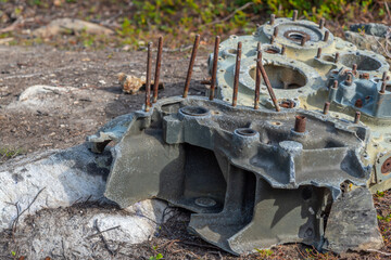 Fototapeta na wymiar German bomber wreckage from Second World War, Finnmark, Norway 