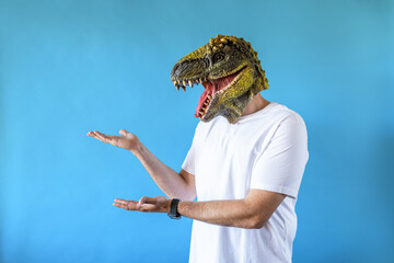 dinosaur-headed man