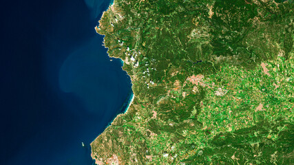 Italy, Sardegna on Satellite imagery 