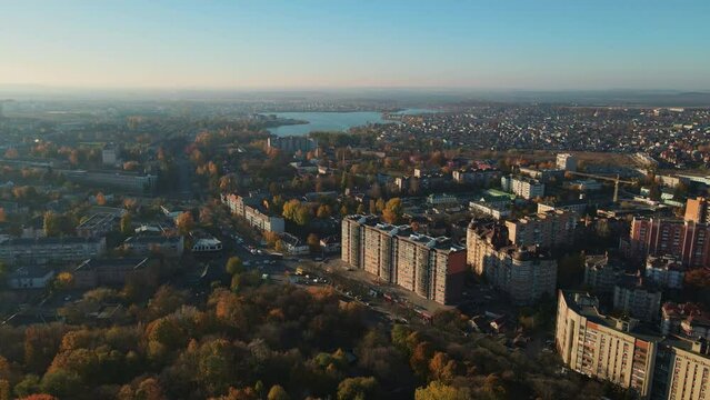 Autumn city of Rivne Ukraine, Istanbul district
