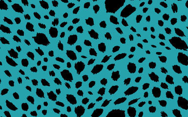 Abstract modern leopard seamless pattern. Animals trendy background. Blue and black decorative vector stock illustration for print, card, postcard, fabric, textile. Modern ornament of stylized skin