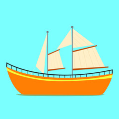 Maritime ship vector graphic design. sailboat isolated on background
