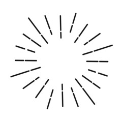 Obraz premium Vector sunburst black color isolated on white background. 10 eps