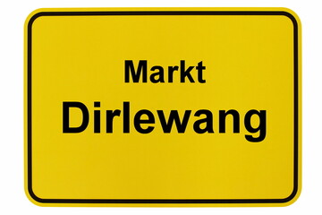 Illustration eines Ortsschildes von Markt Dirlewang in Bayern