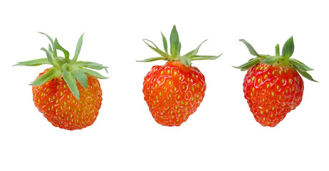 Fresh red strawberries on white background