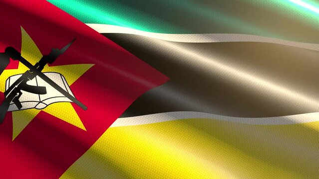 Mozambique shiny flag - loop animation
