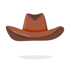 Cowboy hat isolated element. Vector drawing illustration for icon, game, packaging, banner. Wild west, western, cowboy concept