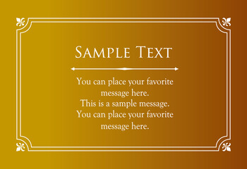 高級感のあるカードデザイン。アンティークな装飾デザイン。エレガントな縁の模様。