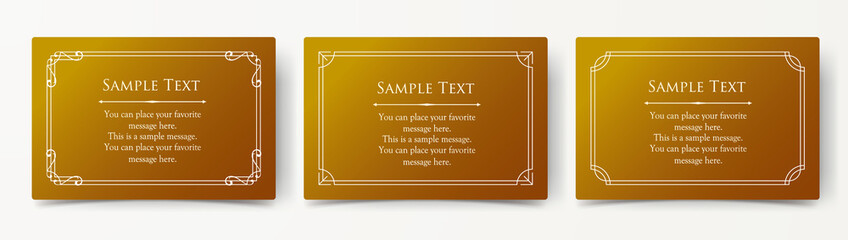 高級感のあるカードデザイン。アンティークな装飾デザイン。エレガントな縁の模様。