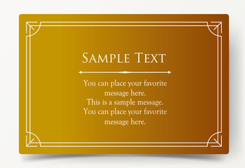 高級感のあるカードデザイン。アンティークな装飾デザイン。エレガントな縁の模様。