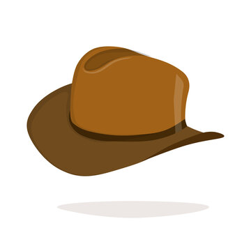 Cowboy hat isolated element. Vector drawing illustration for icon, game, packaging, banner. Wild west, western, cowboy concept