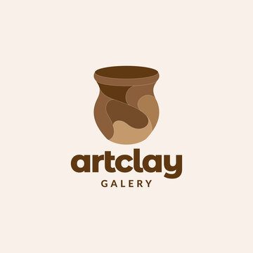 Brown Clay Artistic Logo Design Vector Graphic Symbol Icon Illustration Creative Idea