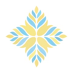 Abstract print with stylized geometric pastel flowers. Artistic floral folk motif for fabrics, textile, packaging, wall art print design 