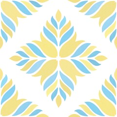 Abstract pattern with stylized geometric pastel flowers. Artistic floral folk motif for fabrics, textile, packaging, wall art print design 