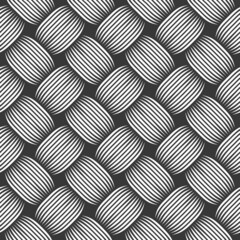 Weave seamless pattern, vector linear background with woven texture, textile knitted repeat tiling wallpaper, perfect simplistic minimal design.