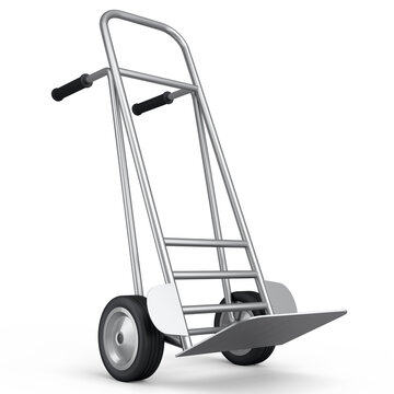 Empty Hand Truck Or Dolly For Delivery And Carrying Isolated On White Background
