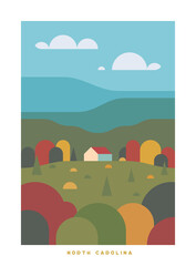 Fototapeta premium Travel vector poster. USA.