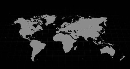 Fototapeta na wymiar Image of world map on black background