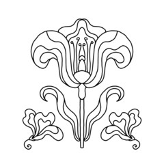 Outline hand drawn vector mandala flower. Adult coloring page for relaxation in zen tangle style.