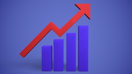 Fototapeta premium histogram columns up and statistics finance 3d-rendering