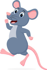 Obraz na płótnie Canvas Happy Mouse cartoon isolated on white background