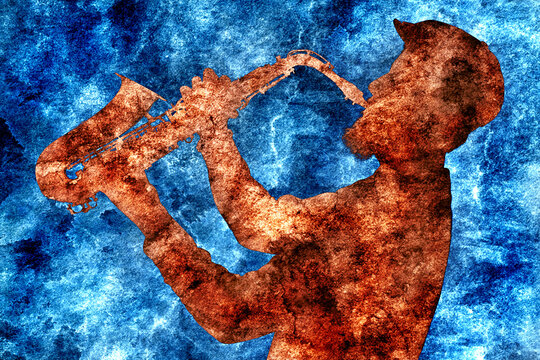 shape of jazz saxophonist