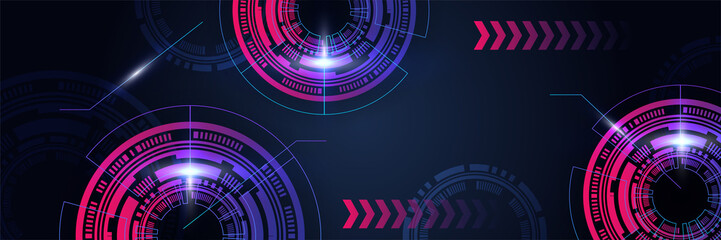 Abstract technology concept. Circuit board, high computer color background. Vector illustration