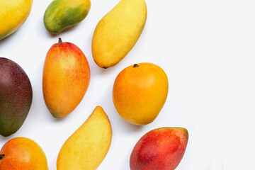 Tropical fruit, Mango  on white background.