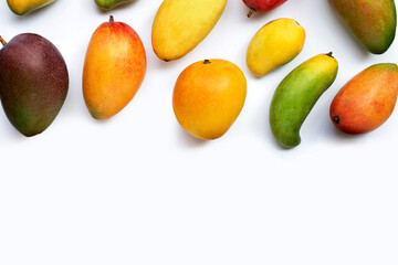 Tropical fruit, Mango  on white background.