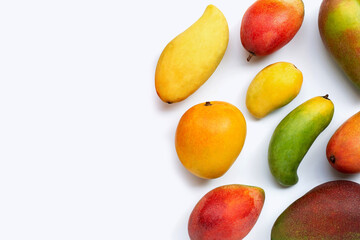 Tropical fruit, Mango  on white background.
