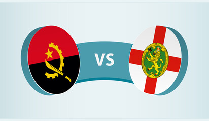 Angola versus Alderney, team sports competition concept.