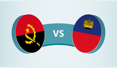 Angola versus Liechtenstein, team sports competition concept.