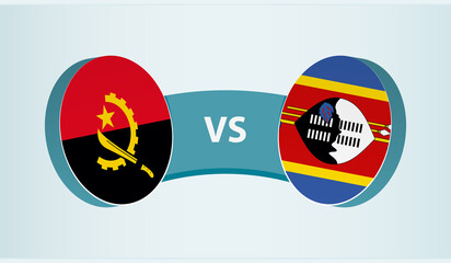 Angola versus Swaziland, team sports competition concept.