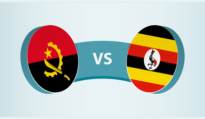 Angola versus Uganda, team sports competition concept.
