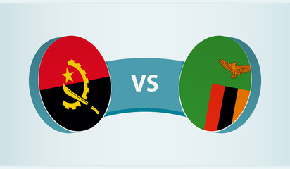 Angola versus Zambia, team sports competition concept.