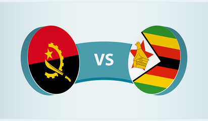 Angola versus Zimbabwe, team sports competition concept.