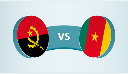 Angola versus Cameroon, team sports competition concept.