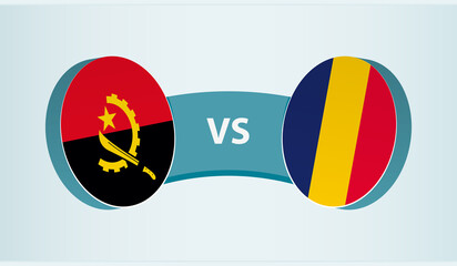 Angola versus Chad, team sports competition concept.