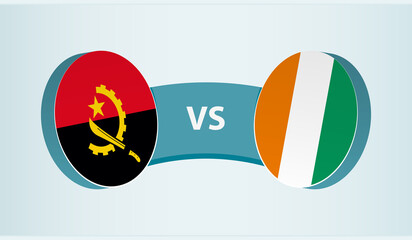 Angola versus Ivory Coast, team sports competition concept.
