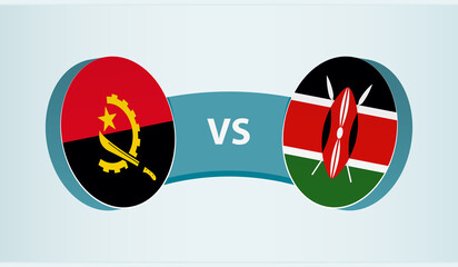 Angola versus Kenya, team sports competition concept.