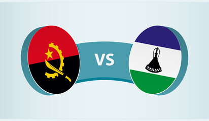 Angola versus Lesotho, team sports competition concept.