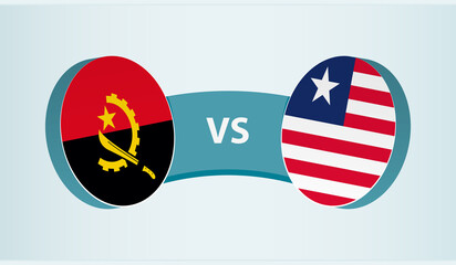 Angola versus Liberia, team sports competition concept.