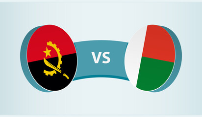 Angola versus Madagascar, team sports competition concept.