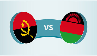 Angola versus Malawi, team sports competition concept.