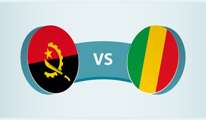 Angola versus Mali, team sports competition concept.