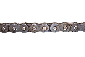 bicycle chain and sprocket isolated on white background
