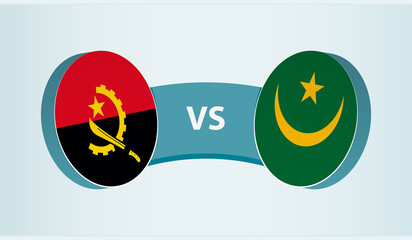 Angola versus Mauritania, team sports competition concept.